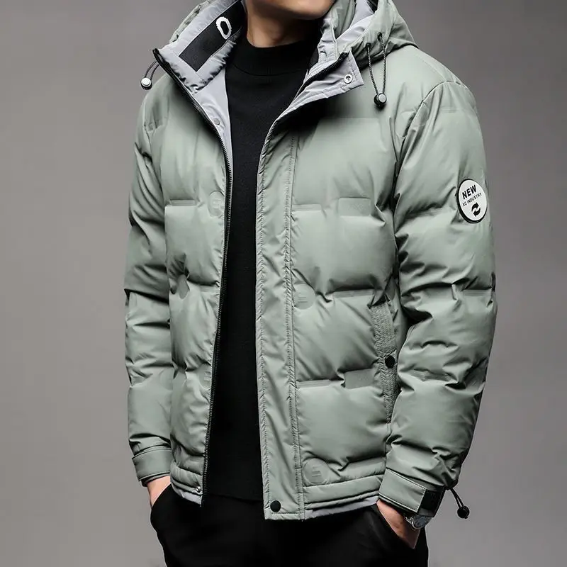 Men White Duck Down Coat Winter Short Casual Hooded New Youth Trend Thick Fashion Warm Down Jacket Stylish and Warm Personality