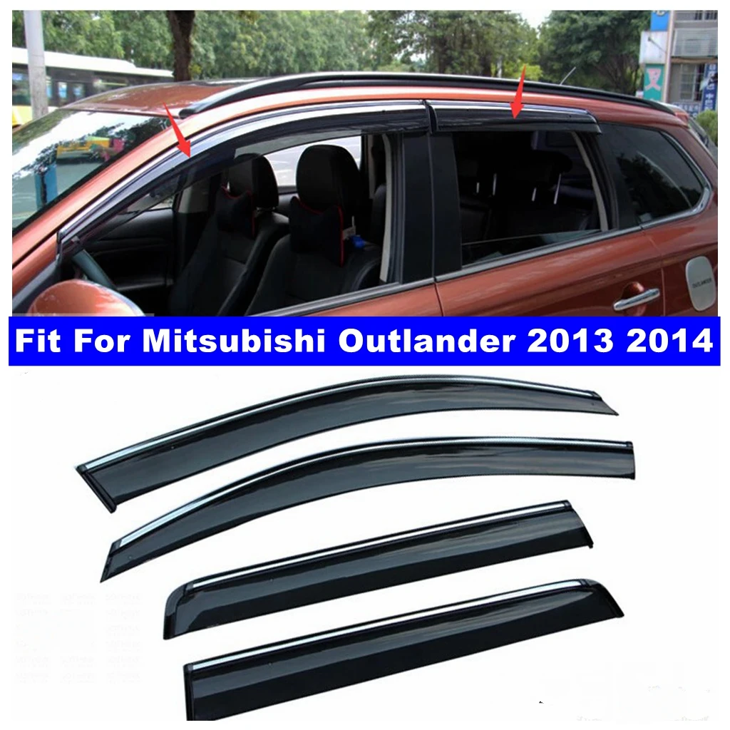 

Side Window Vent Visor Sun Rain Deflector Guard Awning Shelter Adhesive Window Accessories For Mitsubishi Outlander 2013 2014