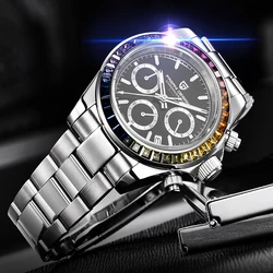 PAGANI DESIGN AAA Color Diamond Mens Watches Luxury Auto Date Watch Men Quartz Watches for Men Chronograph Japan VK63 Sapphire