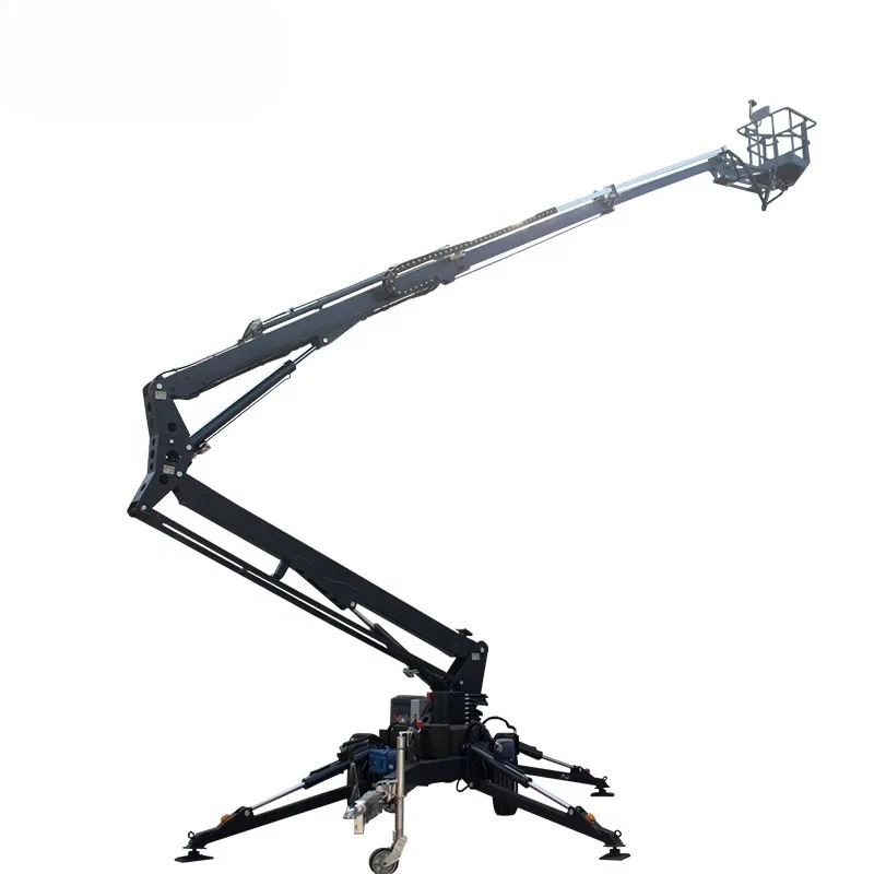 Customized 10m 12m 14m 16m 18m 20m Articulated Towable Boom Lift Trailer Mounted Cherry Picker With CE