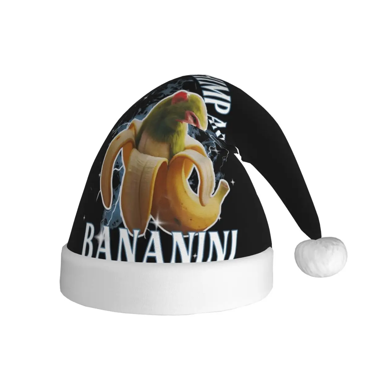Italian Brainrot Chimpanzini Bananini Meme Anime Cartoon Christmas Hats for Adult Men Women Santa Hat Cap Xmas Accessories