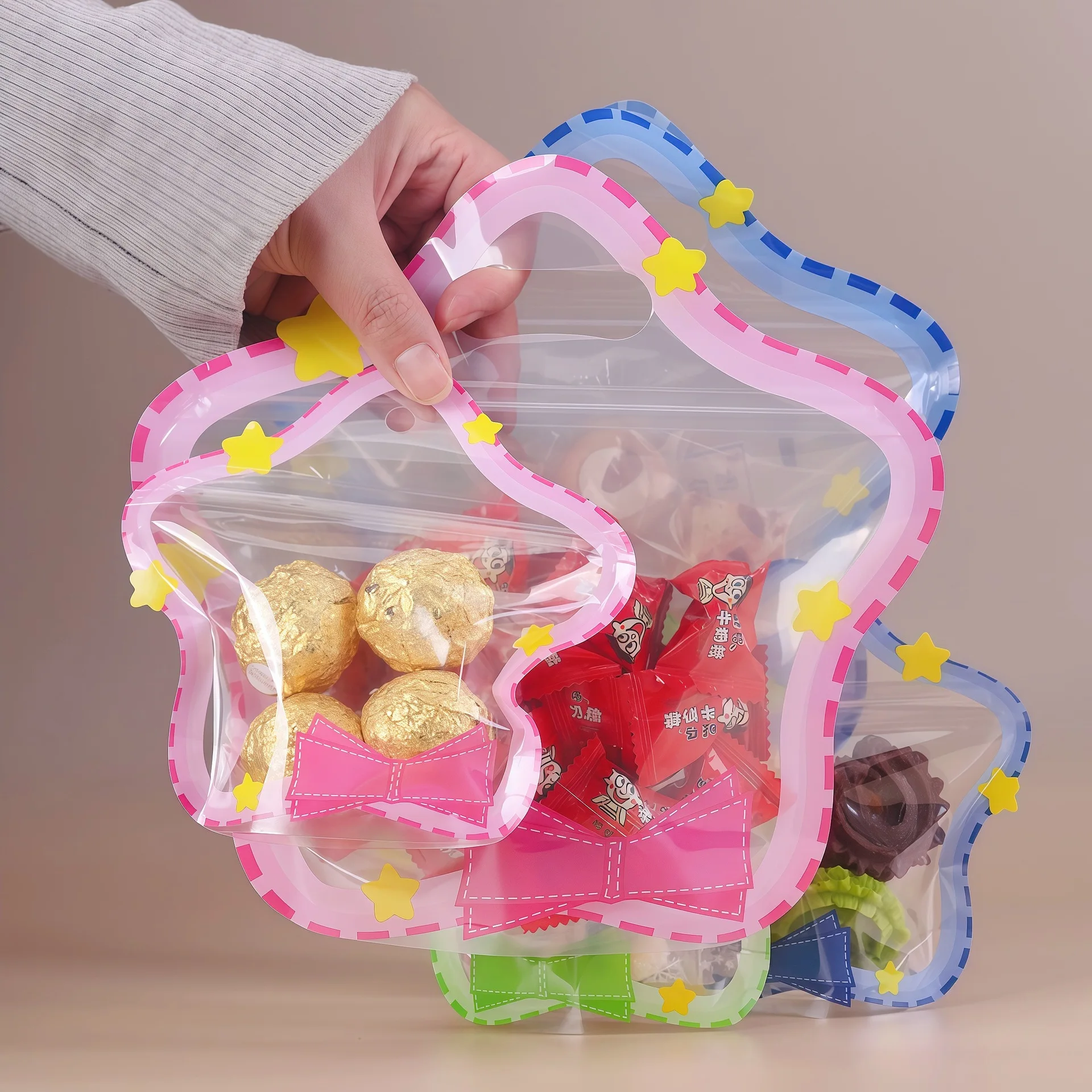Chocolate Snack - أكياس شفافة ذاتية الإغلاق بتصميم كرتوني