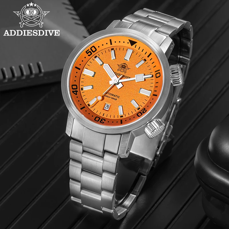 ADDIESDIVE Men Watches 2026 New 42mm Mechanical 8215 Sapphire Automatic Watch 200m Waterproof Luminous Transparent Back Cover