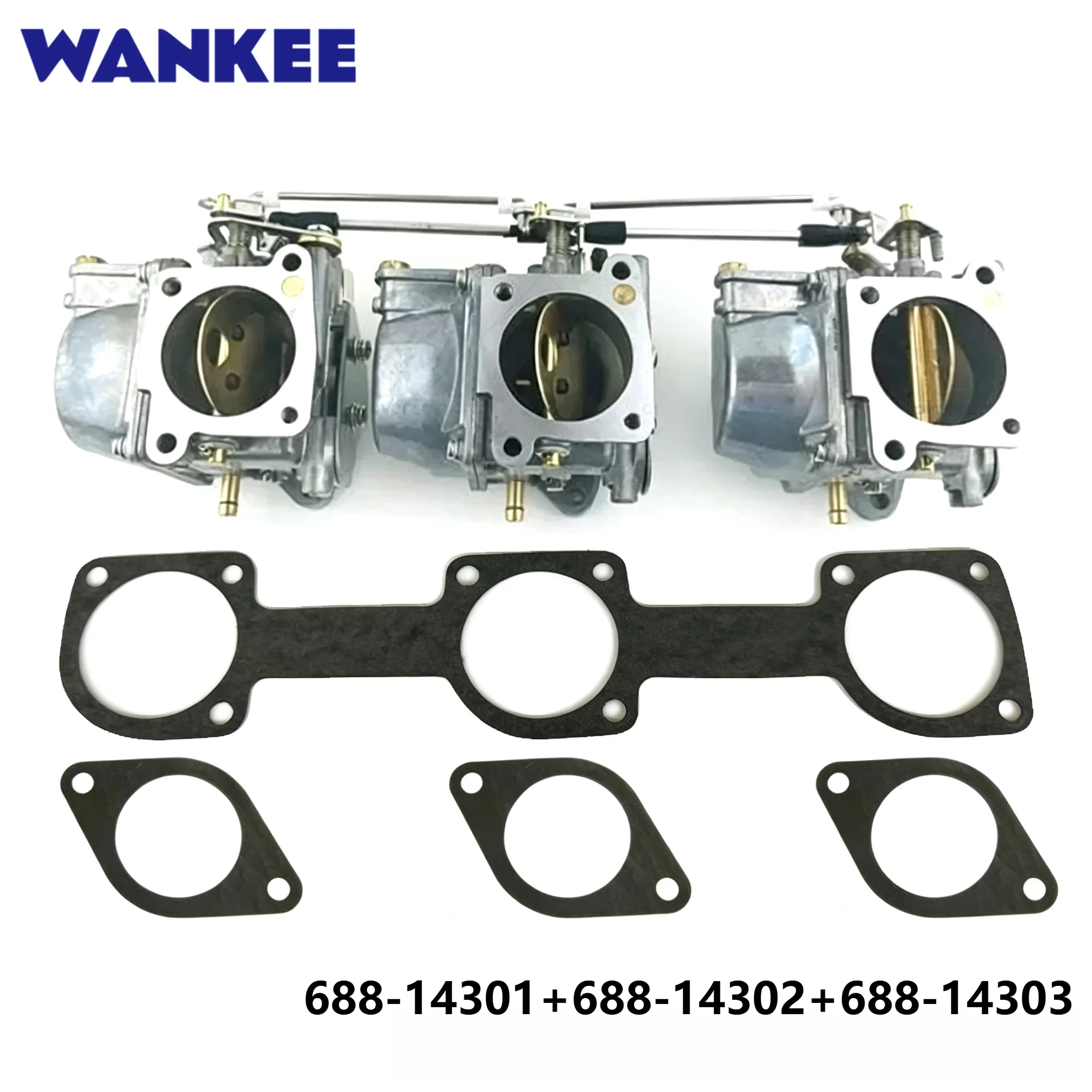 For Yamaha 2T 85HP 90HP Outboard Engine 688 Carburetor Kit with Gaskets 688-14301 688-14302 688-14303 - view 3