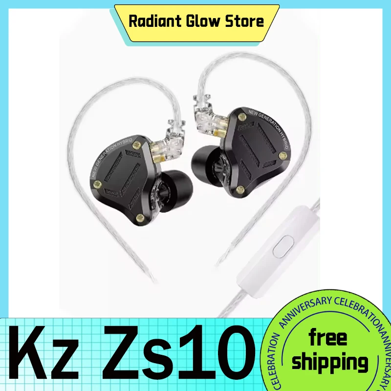 

Kz Zs10 Pro 2 Earbuds In-Ears Wired Hifi Earphone Portable Noise Reduction Headsets 4-Level Tuning Switch Mic 3.5mm For Sport