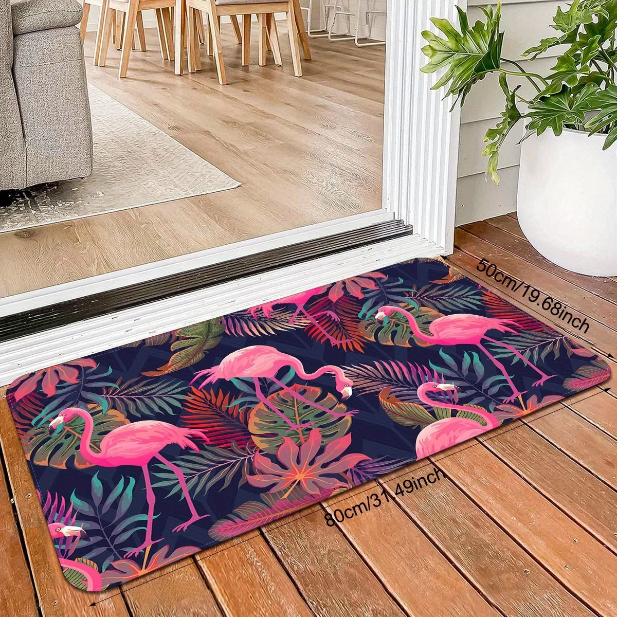 

1PC Flamingo pattern Door Mats Kitchen Rugs Non-Slip Pop design Living room Rugs Bath Mat Carpet for Home Sink Laundry Decor