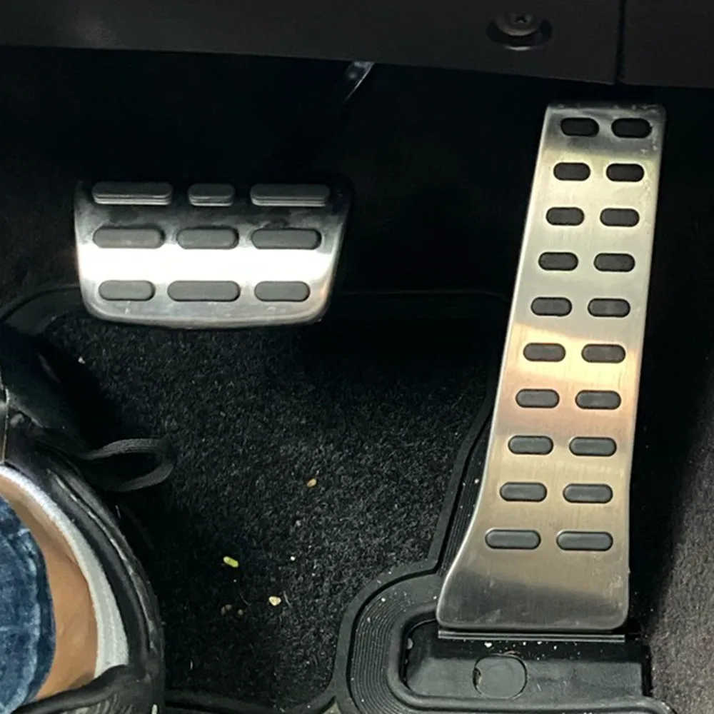 AT MT Edelstahl-Autopedalauflagen für Kia Sportage NQ5 5 2022-2026, Rutschfeste Bremspedalabdeckung ohne Bohren, Fußstützenpedal-Schutz – Detail 3