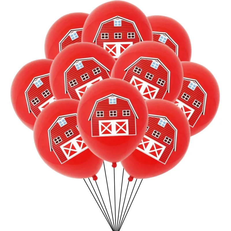 10/30Pcs 12 zoll Bauernhof Tier Latex Ballons Kuh Schwein Pferd Schafe Küken Ballon Geburtstag Party Decor Kinder geburtstag Geschenk Globos – Detail 9