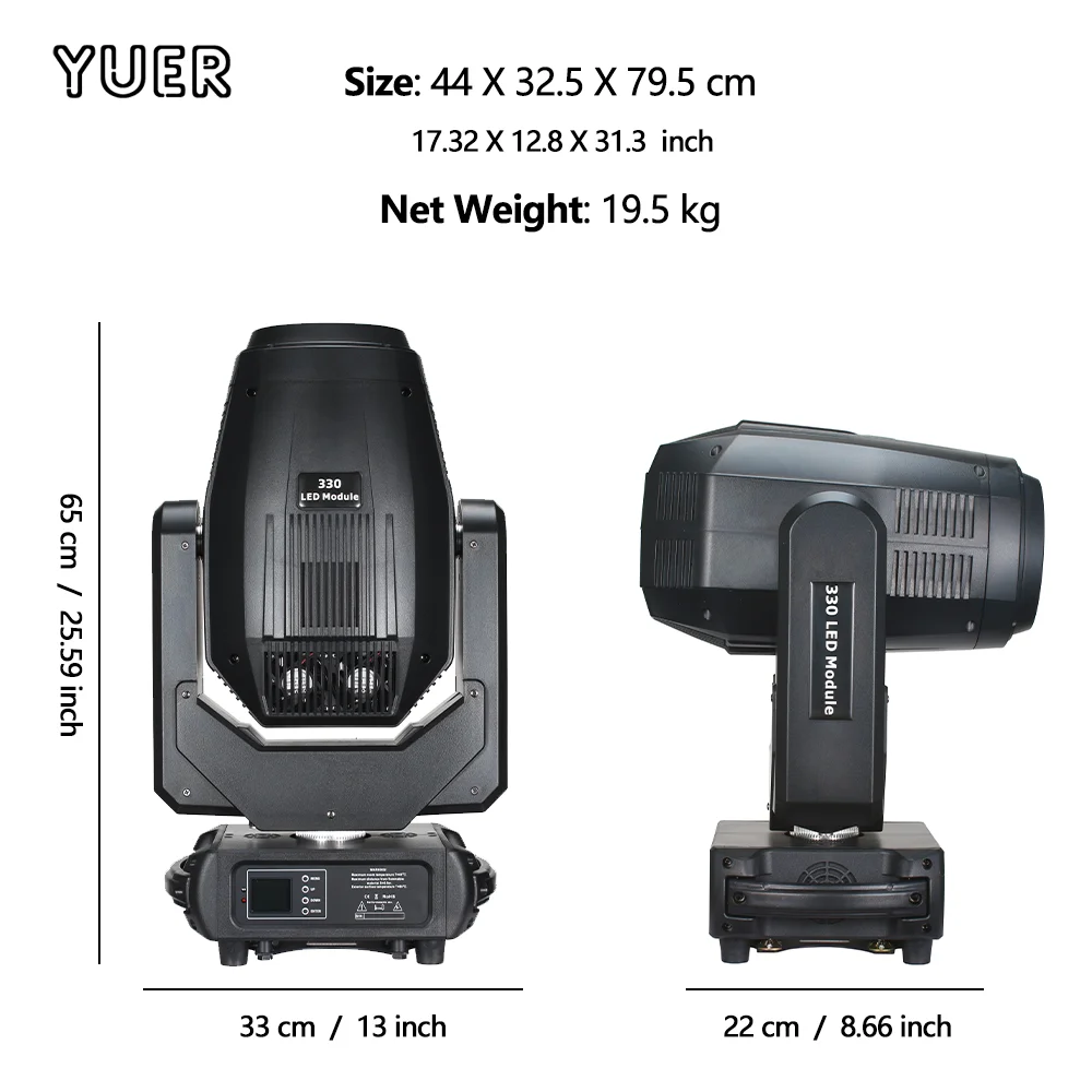 YUER LED 330 واط 3IN1 ضوء الرأس المتحرك 13 ألوان 14 Gobos 9 أنماط 8 + 6 أقراص المنشور التركيز بقعة ستروب تأثير DMX512 ل DJ ديسكو