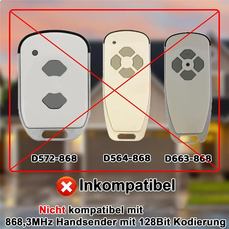ABFN-5Pcs Garage Door Hand Transmitter 868.3 Mhz For Marantec D302-868 D304-868 D384-868 D321-868 D323-868