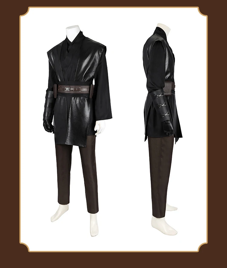 أزياء أنكين سكاي ووكر التأثيرية للرجال جيدي نايت فانتازيا عباءة حزام مجموعة كاملة بدلة حفلات الهالوين