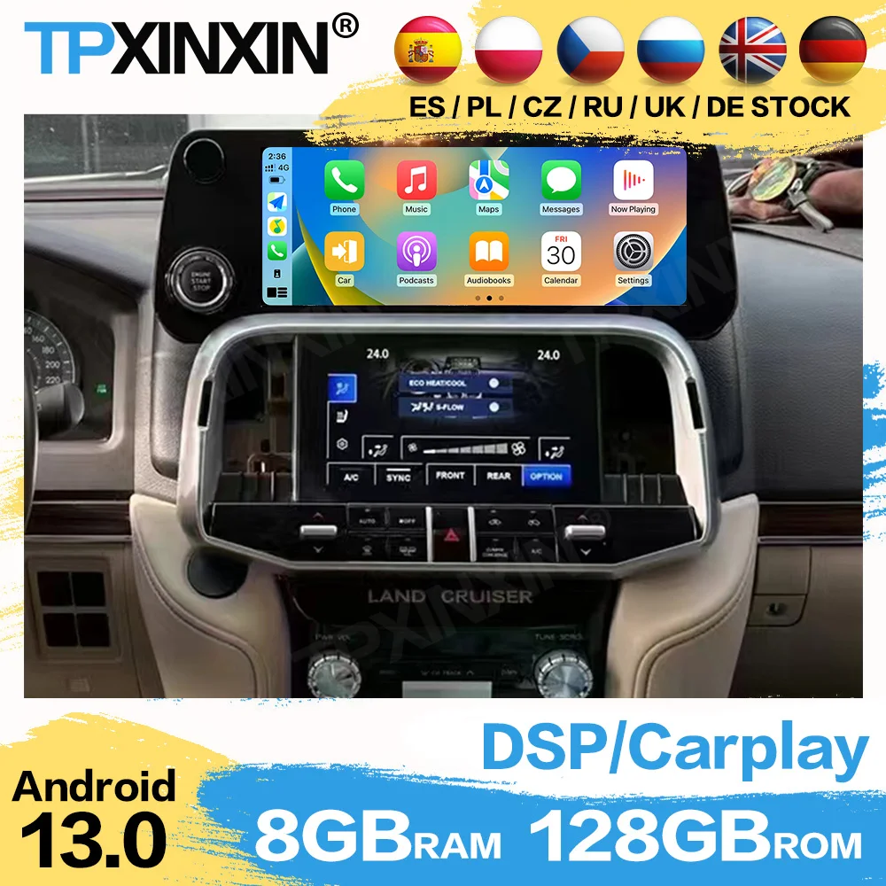 Car Accessories Radio Stereo Android For Toyota Land Cruiser LC300 Upgrade LC600 GPS Navigation Multimedia Player IPS Head Unit