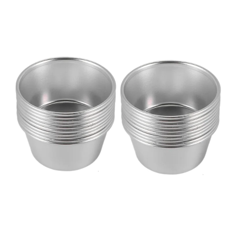 AB51 20 piezas moldes individuales moldes para pudín tazas Mini sartenes fundidas de Chocolate molde antiadherente para magdalenas pastel galleta pudín