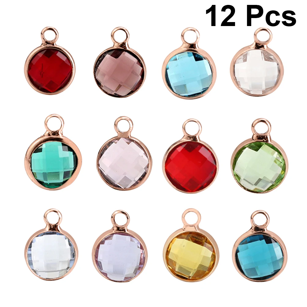 

12 Pcs Crystal Pendant Accessories Alloy Charm Diy Necklace Making Jewelry Projects Bracelet Earrings Craft Supplies Decorative