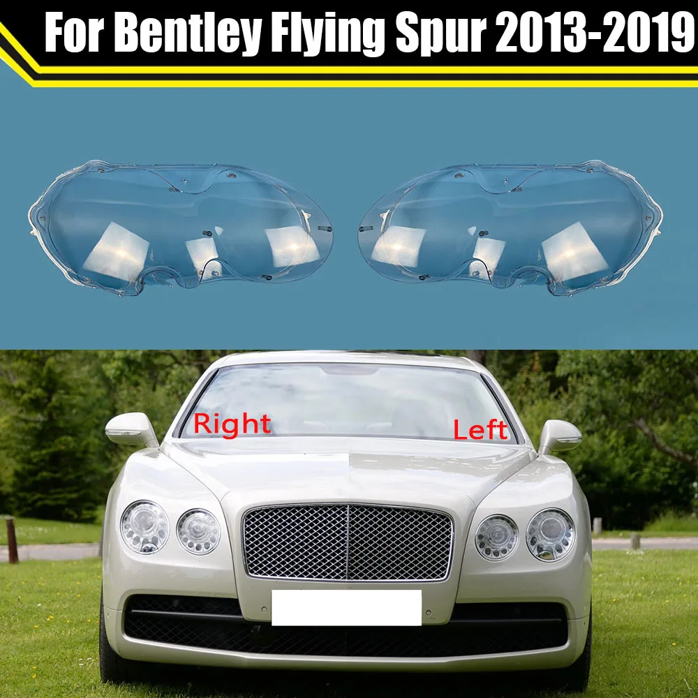 For Bentley Flying Spur 2013 2014 2015 2016 2017 2018 2019 Headlamp Shell Glass Lamp Shell Headlight Cover Transparent Lampshade