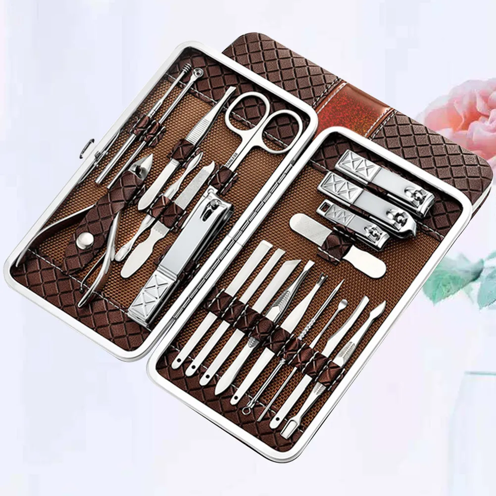 

Набор для маникюра и педикюра из 21 предмета: высококачественные кусачки для ногтей из нержавеющей стали, портативный набор для ухода за ногтями рук и ног
