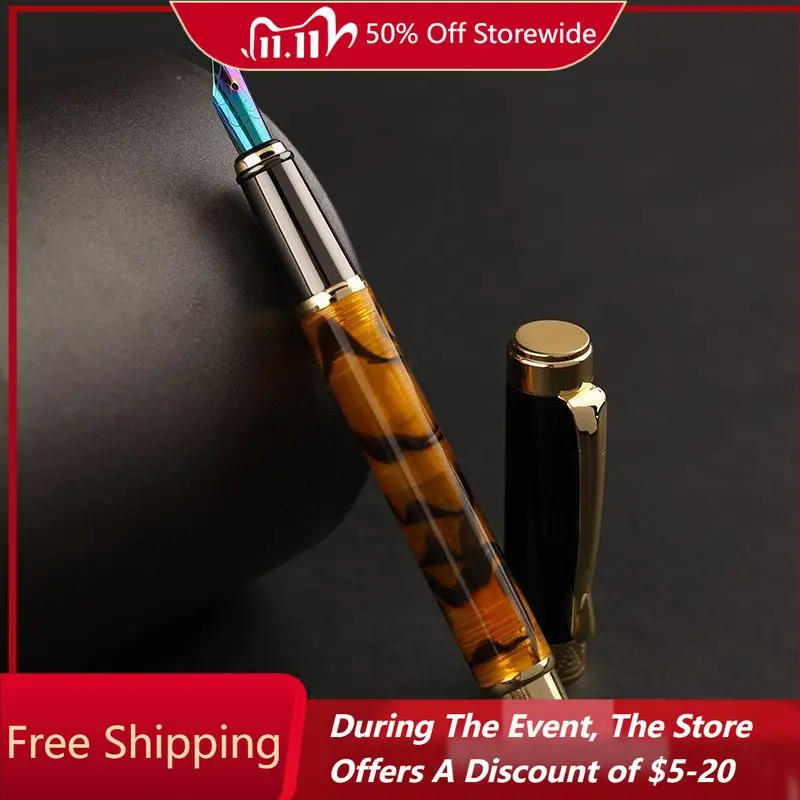 

Lanbitou Resin Office Fountain Pen High-grade Iridium Gold F 0.5 Bent Curved 0.8 Nib Collection Ink Pen Office School Writing