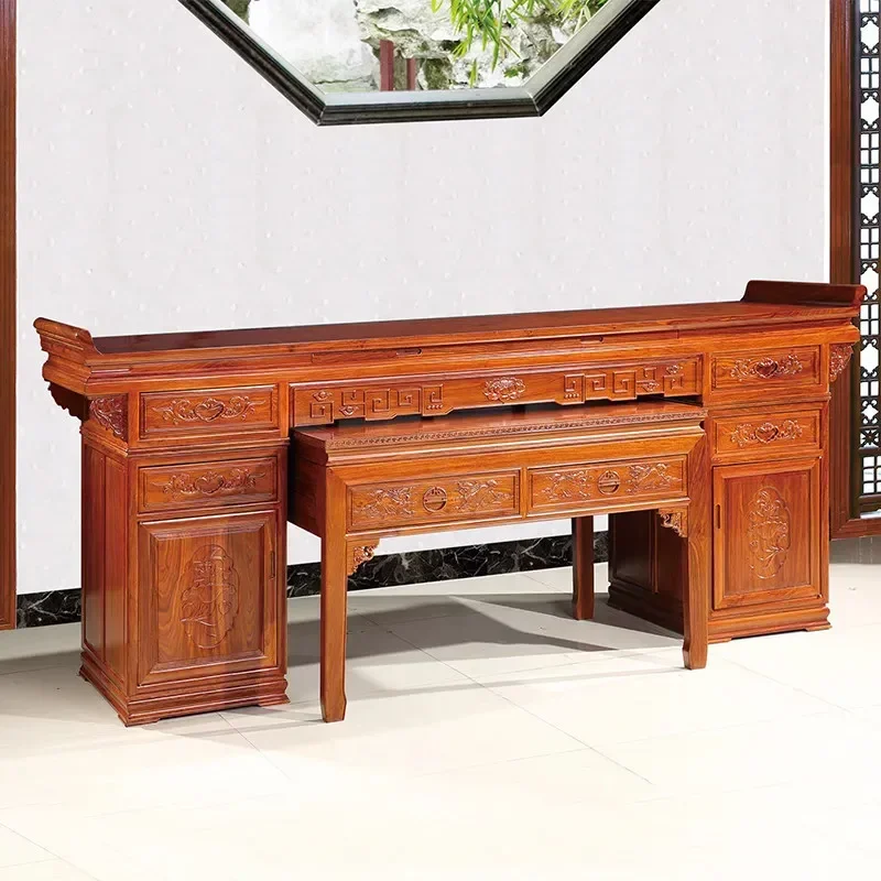 Hedgehog Red Sandalwood Solid Wood Shrine Table Household Buddha Altar Incense Holder Gongtai Baxian Display Stand for Home