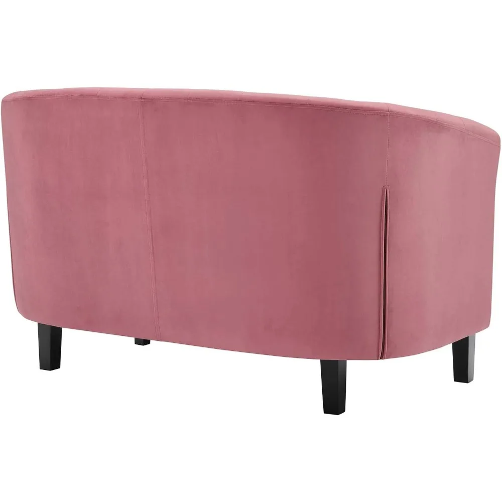 Prospect Channel Tufted Performance Velvet Modern، Loveseat، Dusty Rose