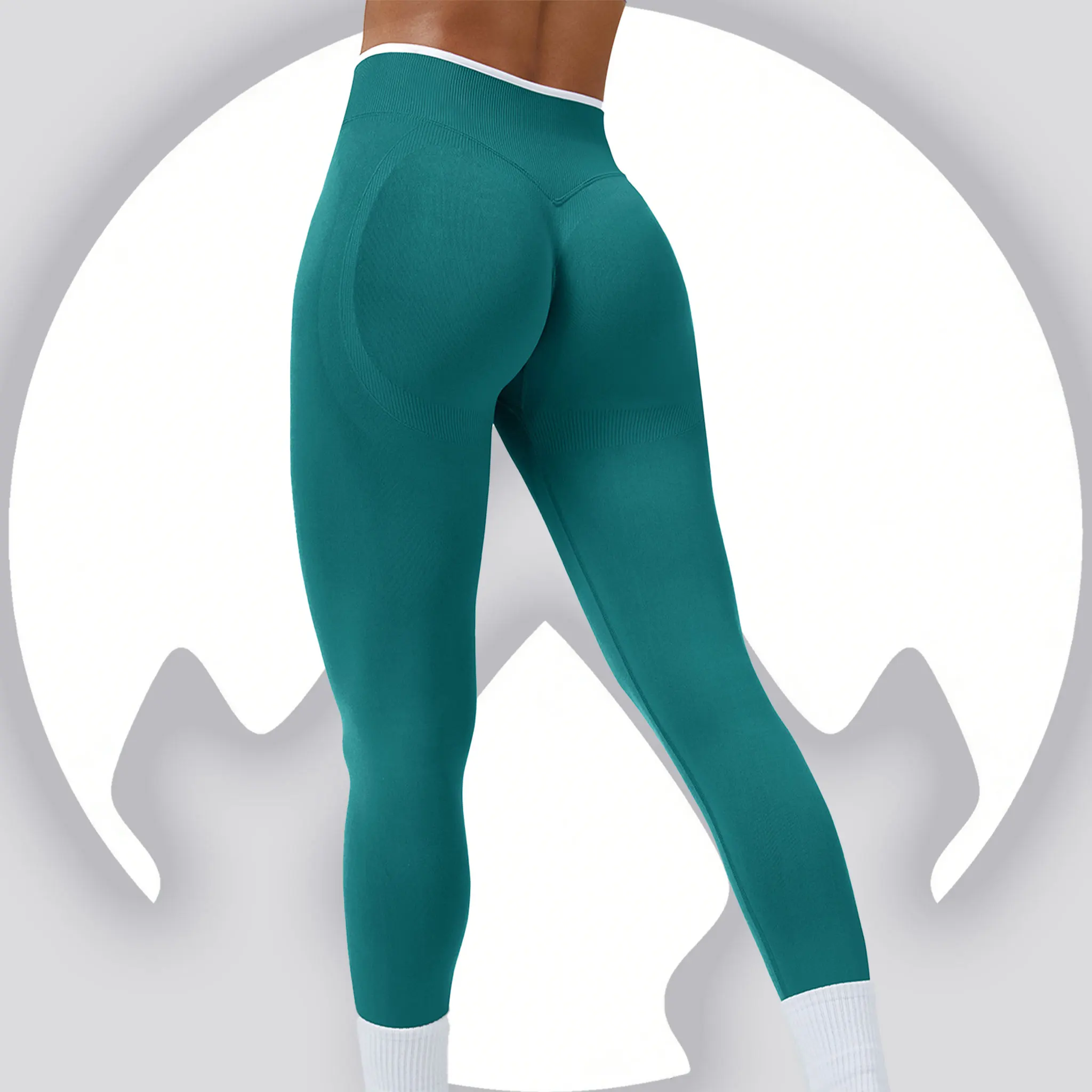 

High Waist Seamless Knit Hip Lift Slim Pants, Stretch Active Bottoms for Yoga Leggings Run Outdoor Gym Exercise Tights