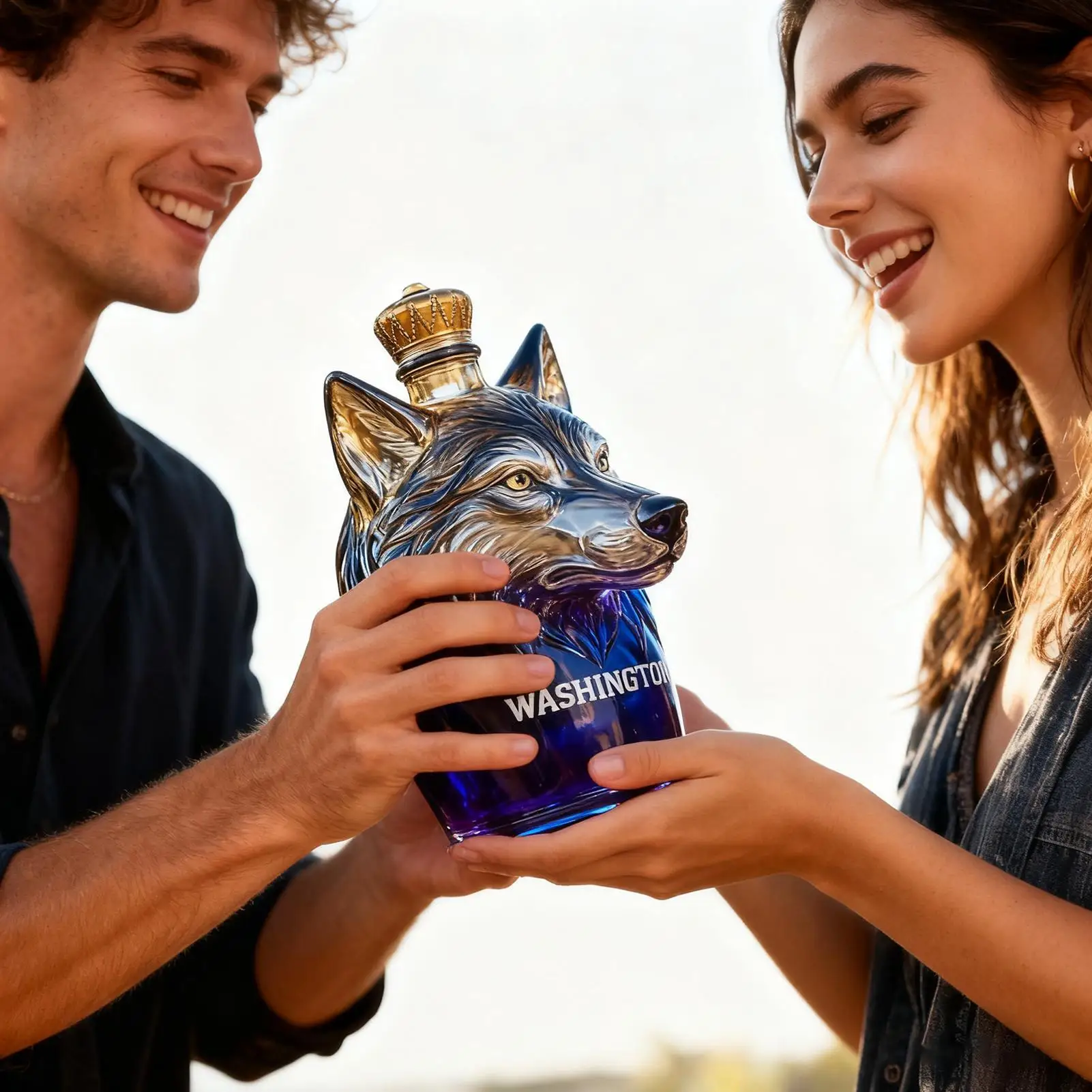 Wine Bottles Leak-Proof Glass Alcohol Dispenser Dog Head Art Statue Whiskey Decanter For Bourbon Vodka Tequila Brandy Wedding