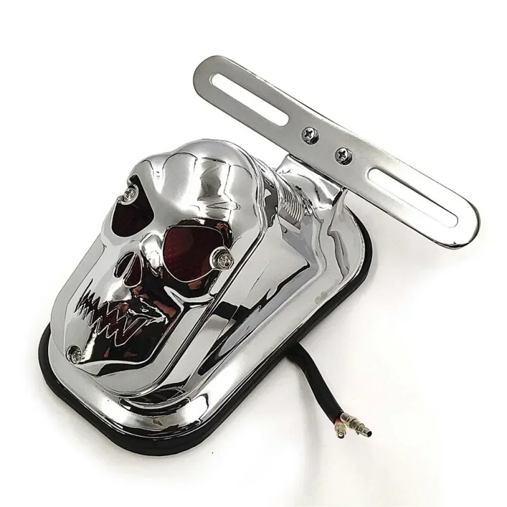 Motorcycle Metal Chrome Red Tombstone Brake Tail Light Signal For Harley Davidson Bike