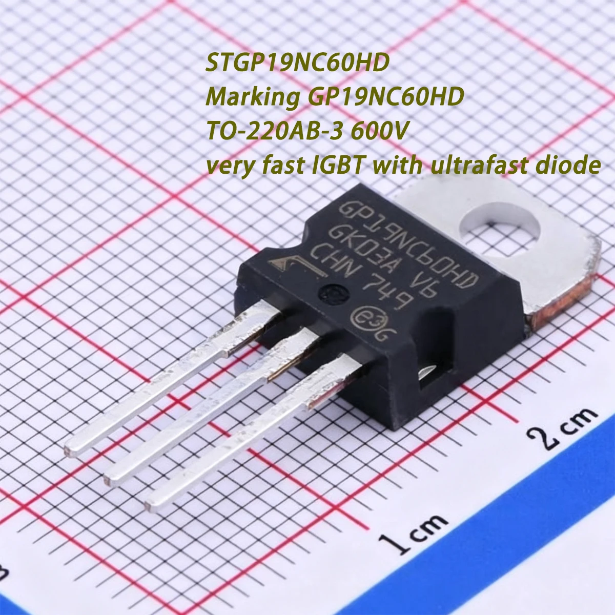 5PCS STGP19NC60HD Marking GP19NC60HD TO-220AB-3 600V 40A 19A 130W NEW Original IGBT with ultrafast diode Transistor GP19NC60HD