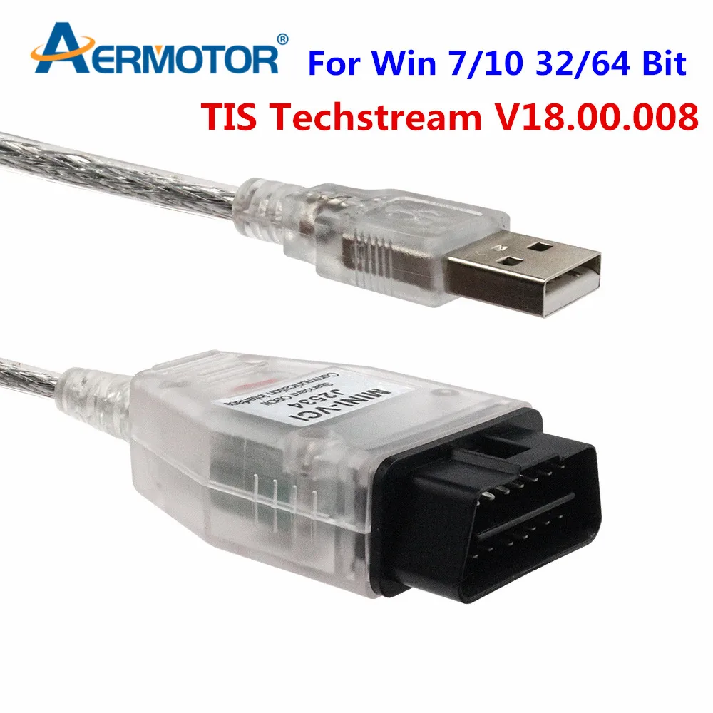 Best Mini VCI V18.00.008 OBD2 Auto Diagnostic Cable For TIS Techstream MINI-VCI J2534 FTDI FT232RL Interface USB Connector