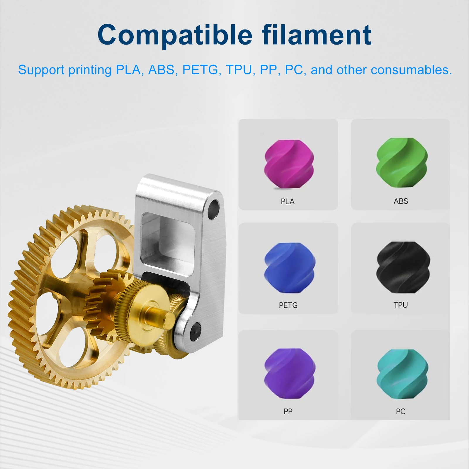 Für Bambu Lab P1P P1S X1C Extruder-Zahnräder, Krallenzahnräder, RNC Nano-beschichtetes gehärtetes Stahl-Schneckengetriebe-Kit, hohe Festigkeit für A1 A1 Mini – Detail 9