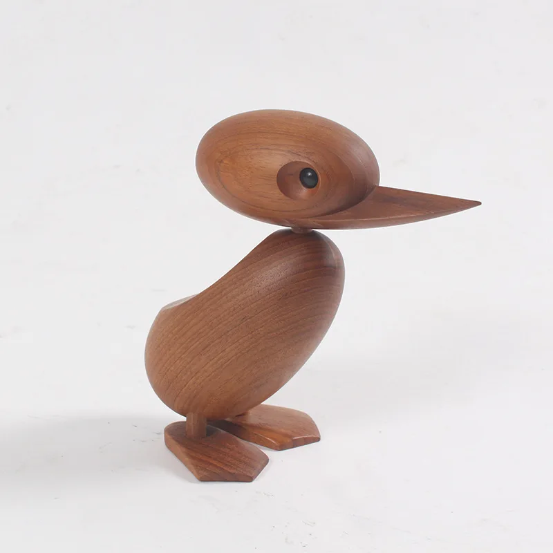 Nordic Wooden Figurines Miniatures Crafts Village Figurines Miniatures Duck Puppet Home Decor Фигурки В Миниатюрах ZY40XBY