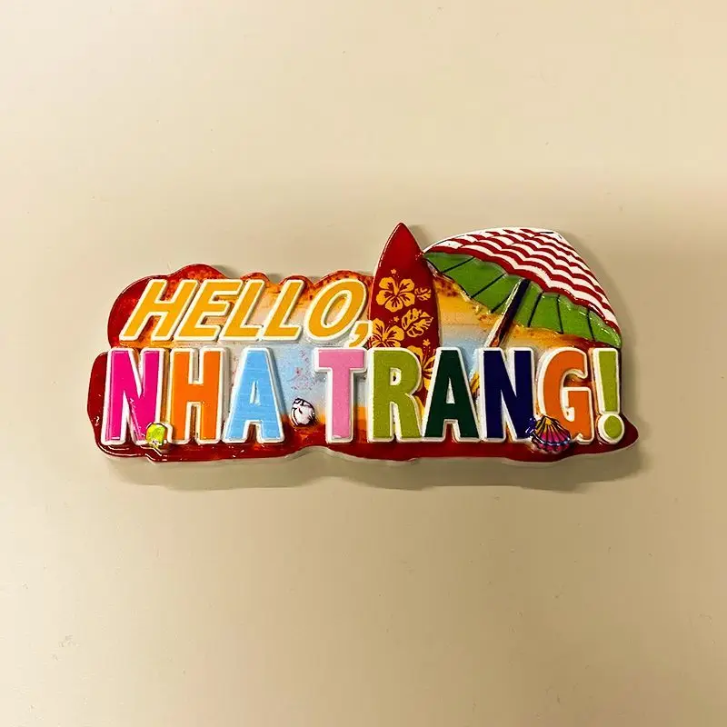 

Hello Nha Trang 3D Resin Fridge Magnets - Cute & Strong Refrigerator Decor ‌-Room Decor, Home Decor, Fridge Magnets