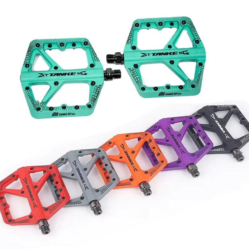

TANKE Bike Pedals Non-Slip Nylon MTB/Road Bicycle Pedals Bearing Cycling Footrest Black/Red/Gray/Orange