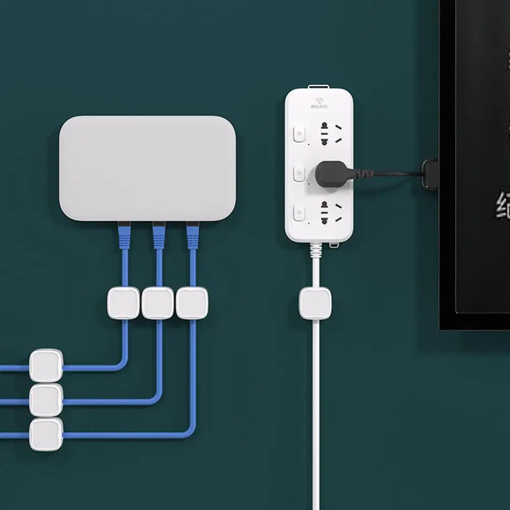 Magnetic Phone Cable Clips Cable Smooth Adjustable Keeper Under Desk Cable Cord Management Organizer Cable Holder Wire Hold P3o6