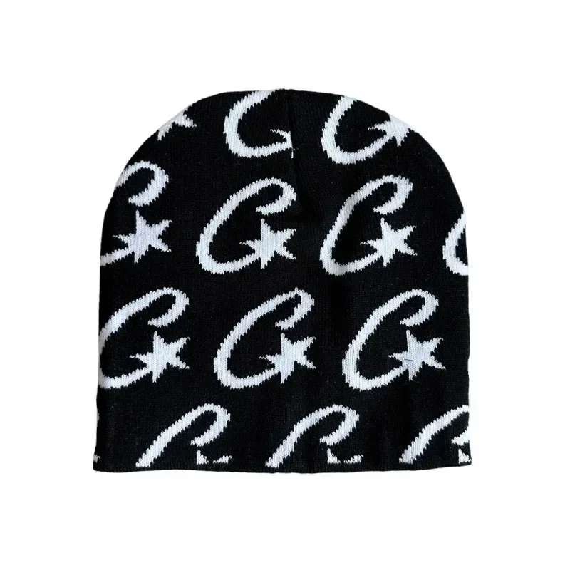 Paar Strickmützen Hip-Hop Trendy Beanie Hut 2024 Brief Jacquard Frauen Männlich Winter Hot Girl Warme Strickmütze Sturmhaube Mützen