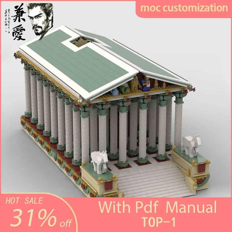 5716PCS MOC Creative Street View Temple of Apollo Modular Model Architecture Building Block Education Assembly Model  Gift Toys