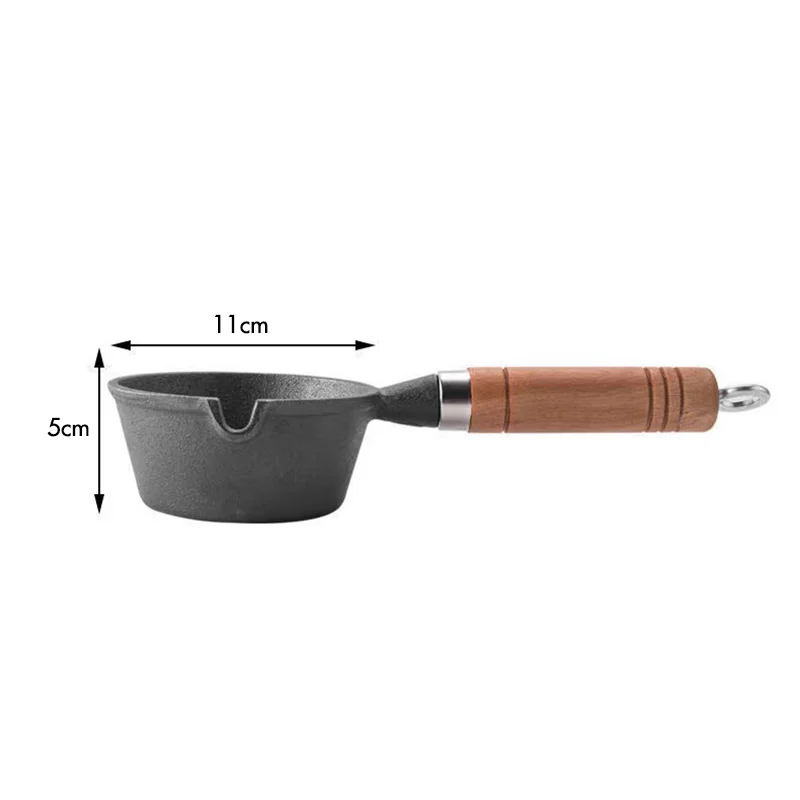 4.3-Inch Cast Iron Sauce Pan, Non-stick Melting Pot, Mini Egg Frying Pan for Gas Induction Cooker