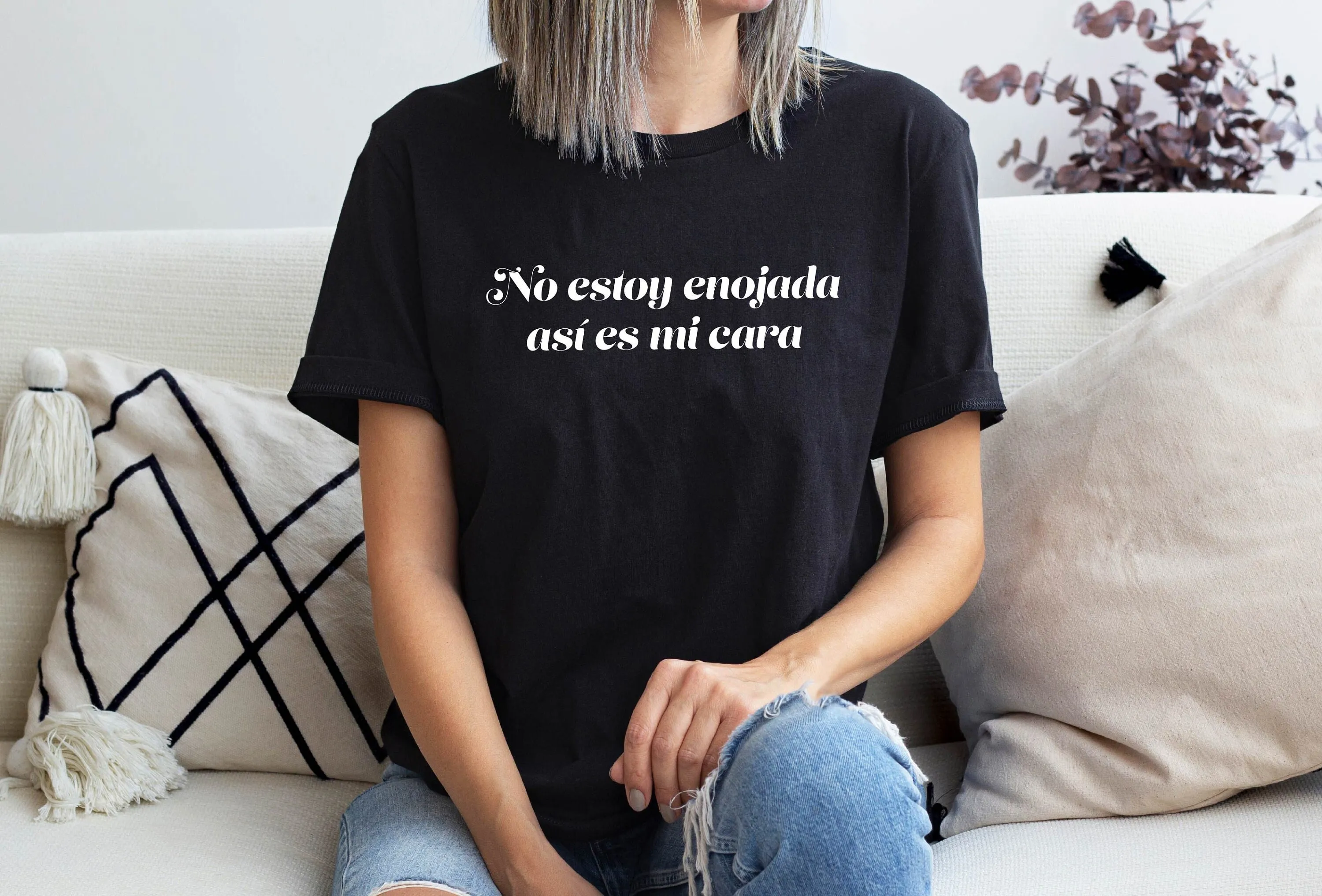 No Estoy Enojada Asi Es Mi Cara Funny Spanish T Shirt In Sarcastic Mom Latina For Her