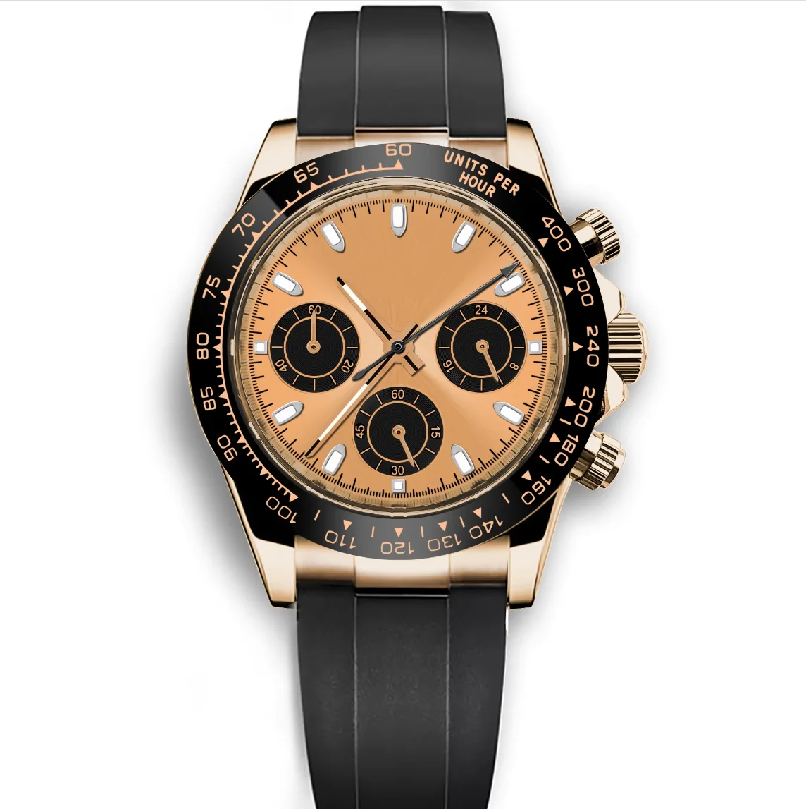 LOGO personalizzato Orologi da uomo sportivi alla moda Vetro zaffiro Orologio cronografo da uomo al quarzo Calendario Quadrante sterile Orologi da polso