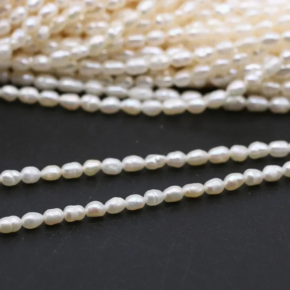 

Natural Freshwater Pearl Beaded Rice Shape Loose Isolation Beads for Jewelry Making DIY Bracelet Necklace Accessories