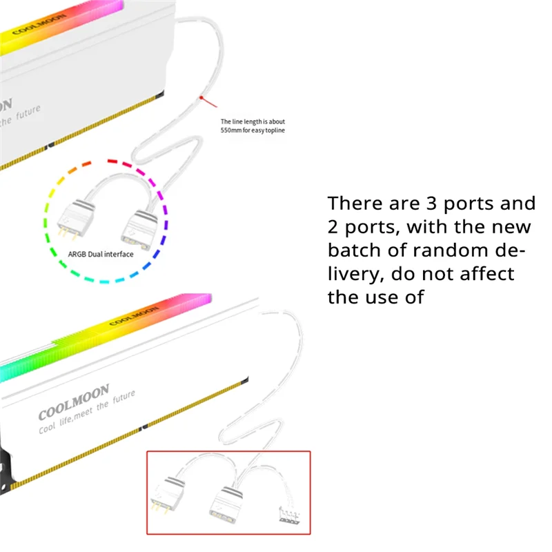 COOLMOON 1PCS RAM Memory Heat Sink Cooler 5V 3Pin ARGB Addressable Cooling Vest Heatsink Radiator For DDR3 DDR4 DDR5-X59A