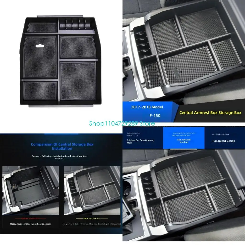 D8KE Heavy Duty Plastic Container For F150 Center Console For Storing Phones Keys And Other Small Belongings