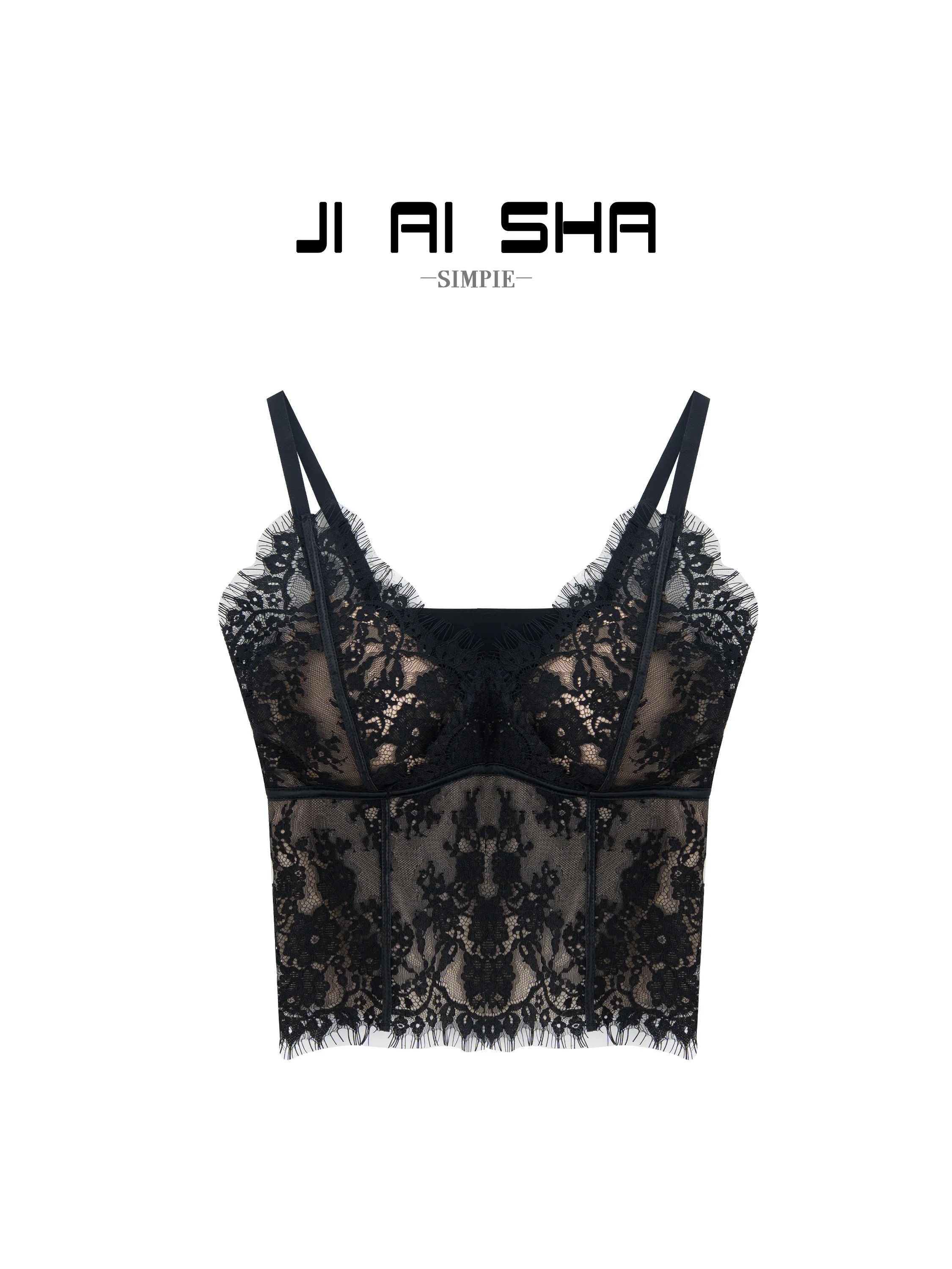 

Adjustable Strap Lace Top Women's Inner Wear Backless Casual Style Loose Fit Polyester Fabric Spring 2026 New Collection