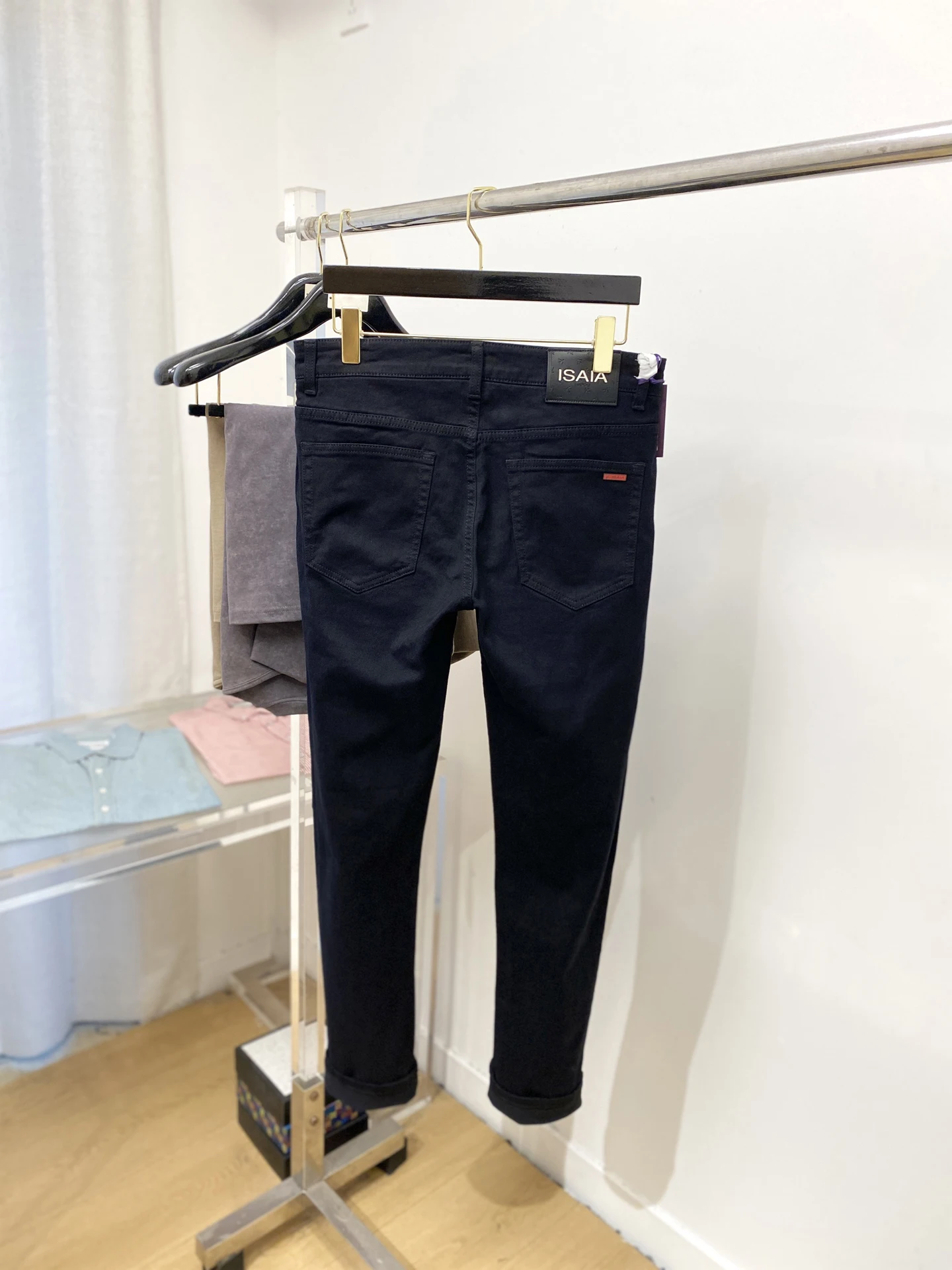 

OECHSLI Jeans Thick Cotton Men 2025 Autumn Winter new Embroidery elasticity zipper Fashion straight size 29-38 Black Pants