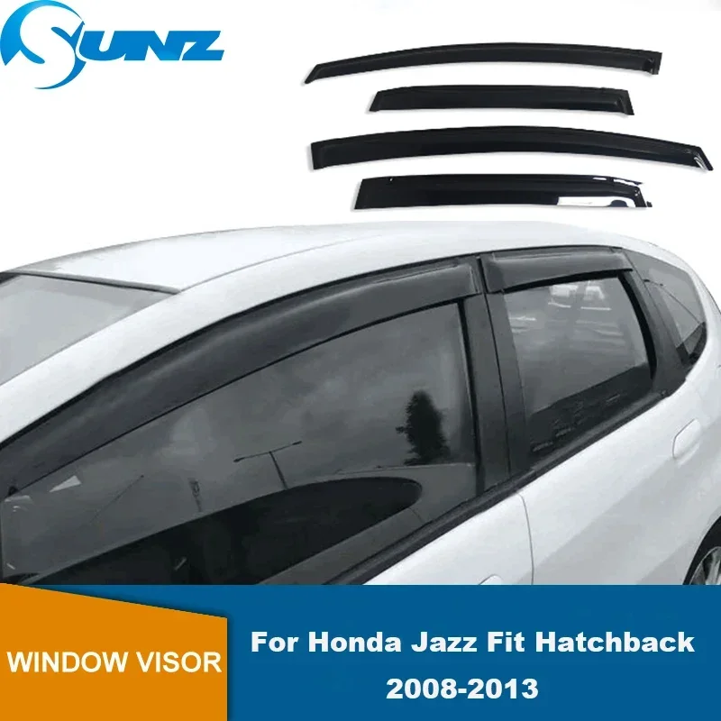 Owiewki szyb bocznych do Honda Jazz Fit Hatchback 2008 2009 2010 2011 2012 2013, osłony przeciwsłoneczne i przeciwdeszczowe, akcesoria