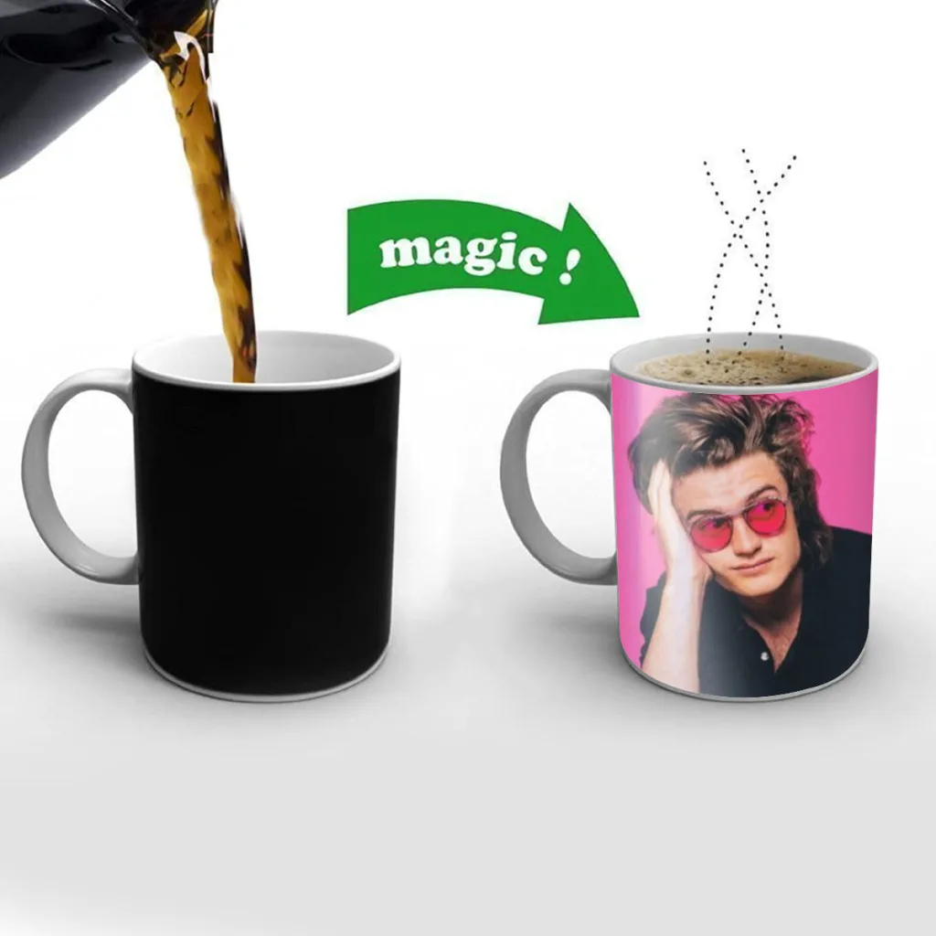 

Joe Keery Magic Hot Cold Heat Temperature Sensitive Color-Changing Coffee Tea Milk Mug Cup