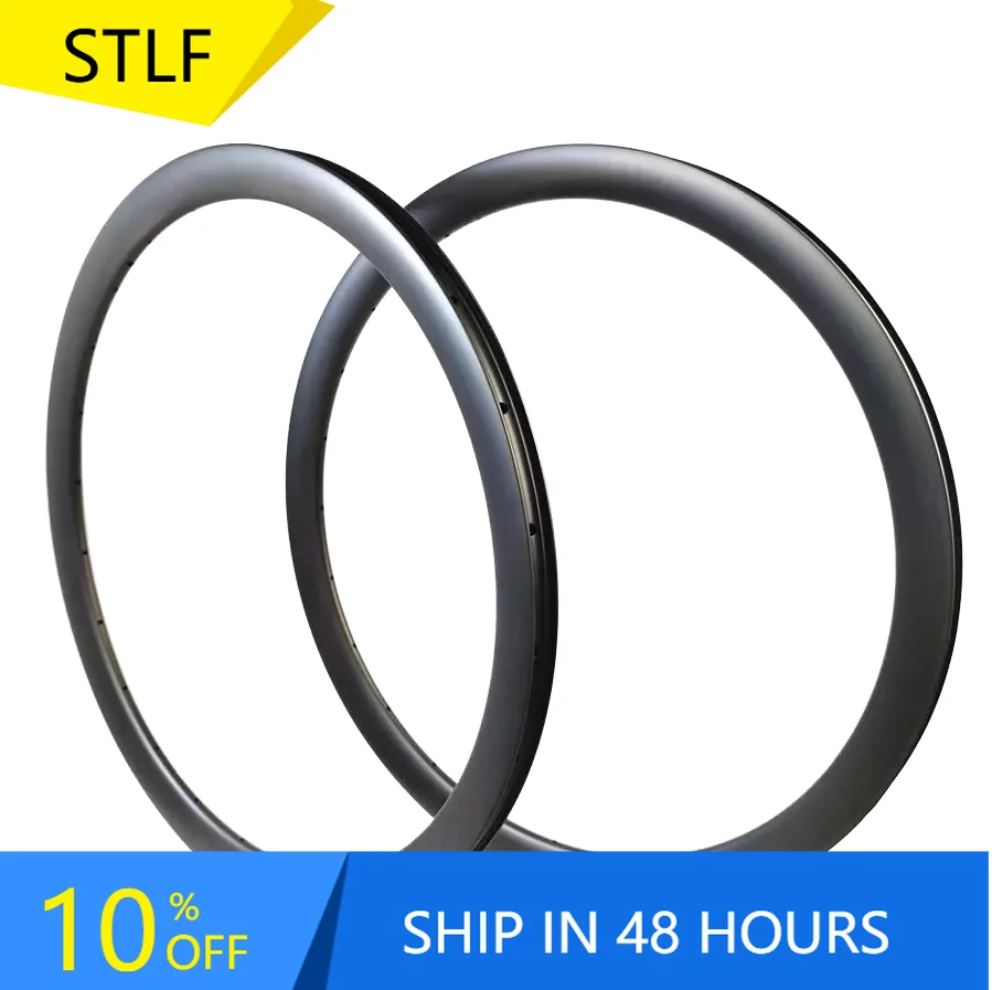 

STLFWhole Sale Bicycle Accessories 700C Disc Brake Road Bike Wheel Carbon Fiber Bike Rim in 38/45/48mm Heights Essential Bike Pa