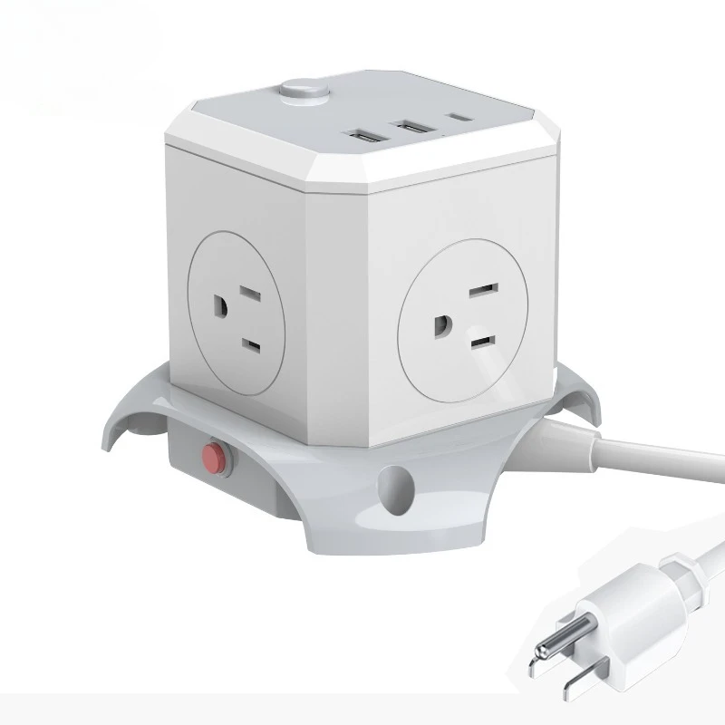 Rubik's Cube Socket Multifunctional Plug Block Plug-in Board European Standard American Standard Wiring Socket Band