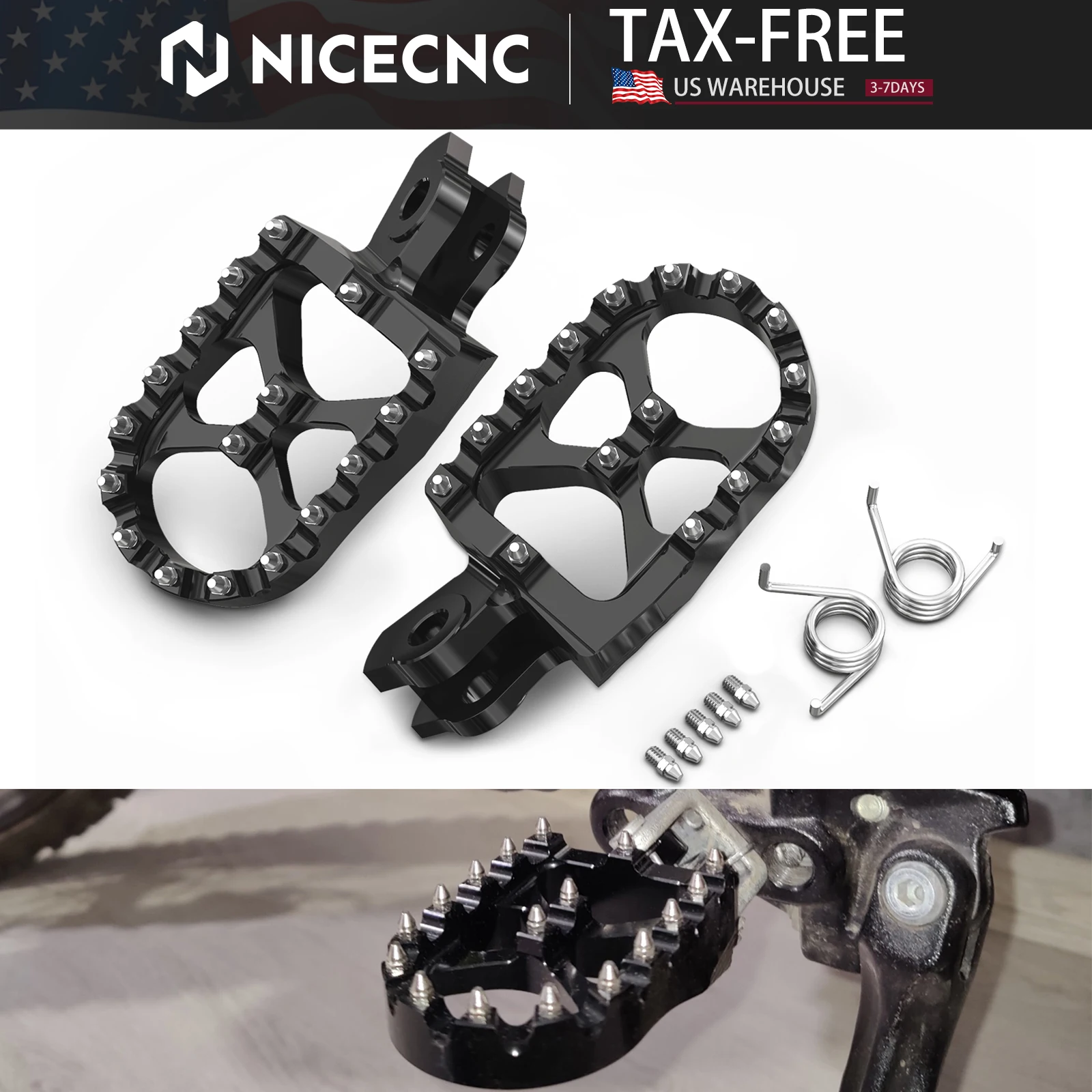 

Для Suzuki RMZ 250 RMZ450 RMZ 250 450 2010-2024 RMX450Z RMX 450Z 2010-2019 мотоциклетные подножки, комплект подножек шириной 57 мм, увеличенный