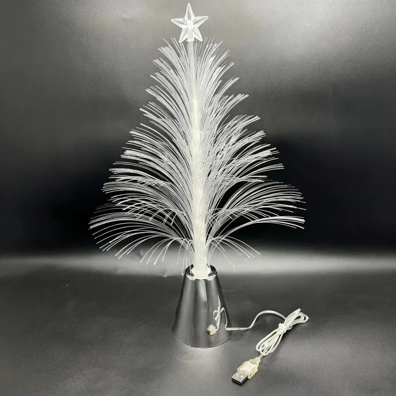 Color‑Changing LED Fiber Optic Christmas Tree Light Mini Tabletop Decor Lamp For Bedroom Indoor Xmas Holiday Atmosphere Ornament