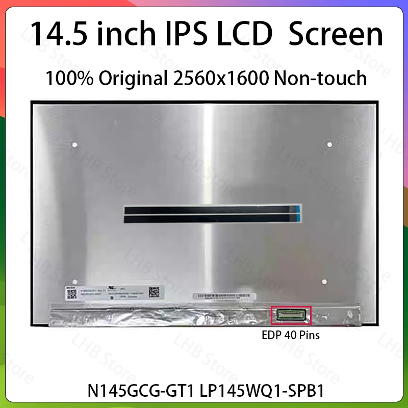 

14.5" LCD Screen N145GCG-GT1 LP145WQ1-SPB1 For Dell lnspiron 7400 Display Matrix Panel Replacement 2560x1600 40 Pins Non-Touch